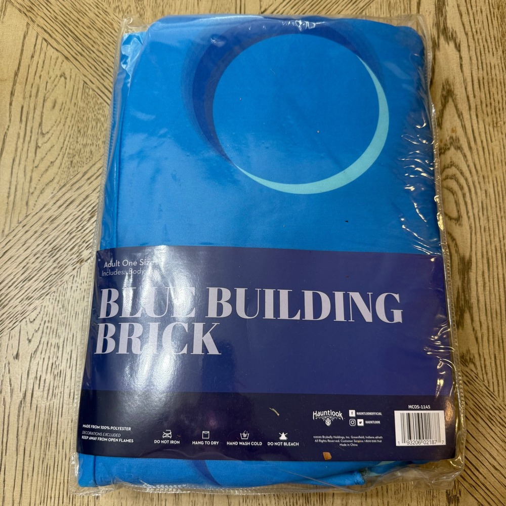 Hauntlook Adult One Size‎ Blue Building Brick Costume Bodysuit Halloween